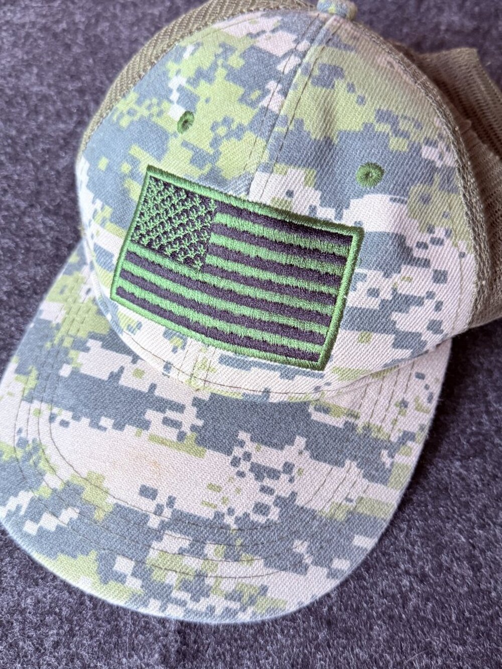 Digital Camo American Flag Trucker Hat